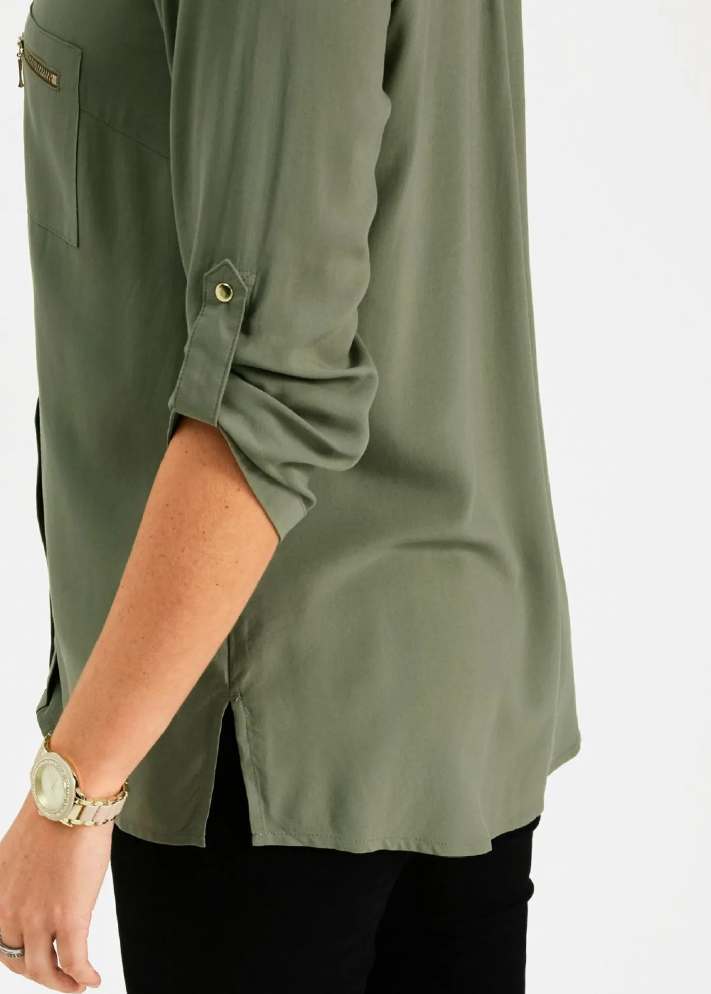 New Blusa tipo túnica de viscosa fluida Mujer Camisas Y Blusas
