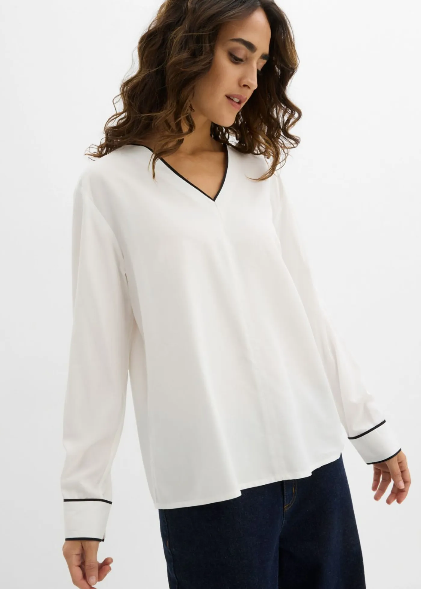 Outlet Blusa tipo túnica de viscosa fluida Mujer Camisas Y Blusas
