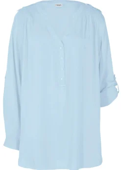 Sale Blusa tipo túnica de viscosa suave Mujer Camisas Y Blusas