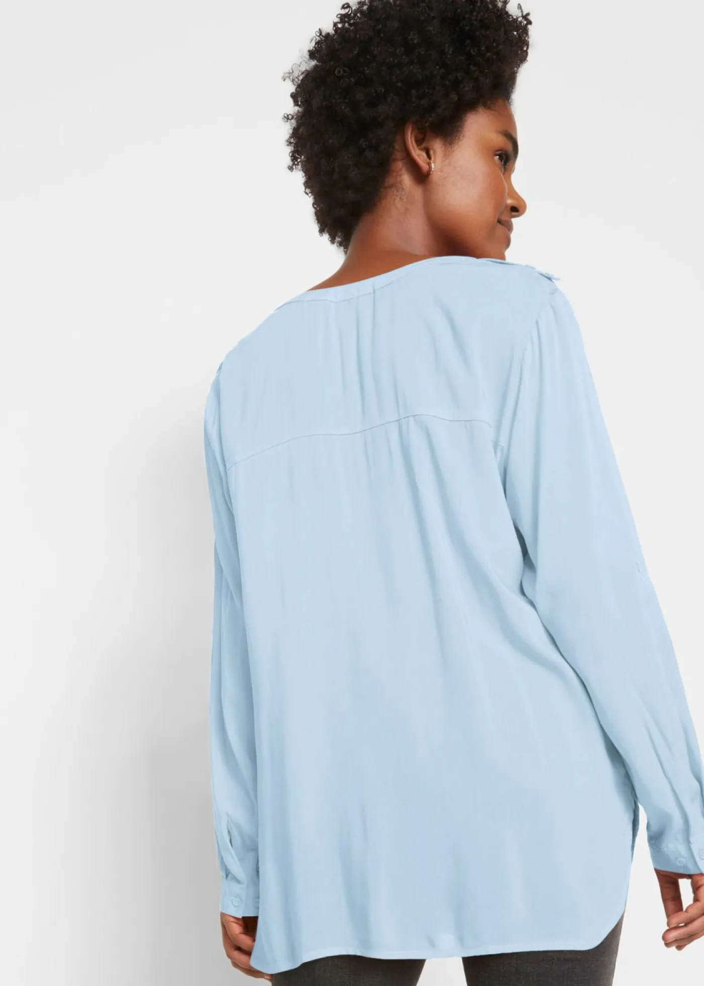 Sale Blusa tipo túnica de viscosa suave Mujer Camisas Y Blusas
