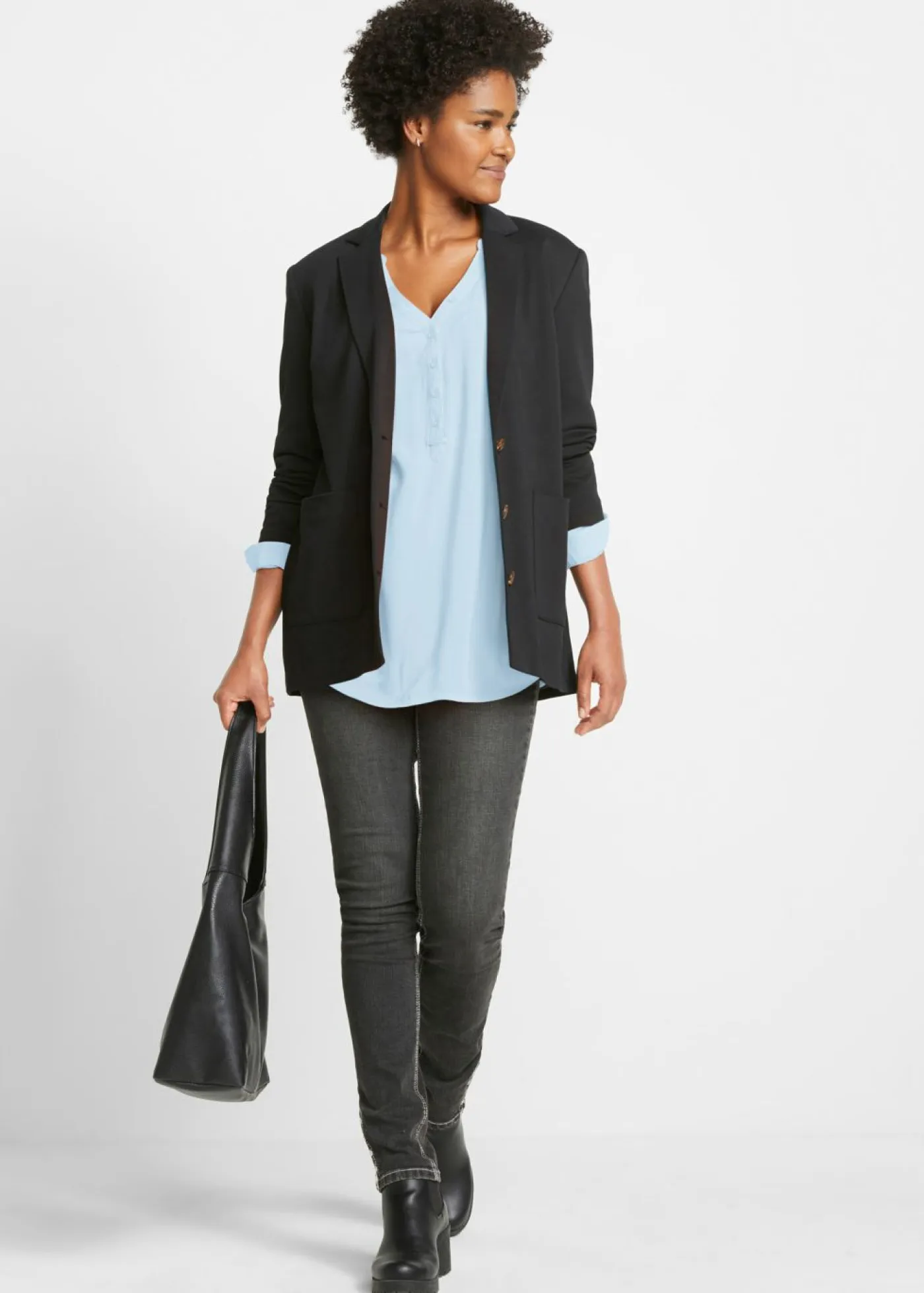 Sale Blusa tipo túnica de viscosa suave Mujer Camisas Y Blusas