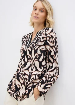 Clearance Blusa tipo túnica de viscosa fluida Mujer Camisas Y Blusas