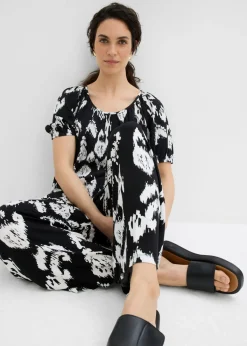 Best Blusa tipo túnica de viscosa arrugada Mujer Conjuntos De Ropa|Camisas Y Blusas
