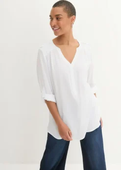 Best Blusa tipo túnica de viscosa suave Mujer Camisas Y Blusas