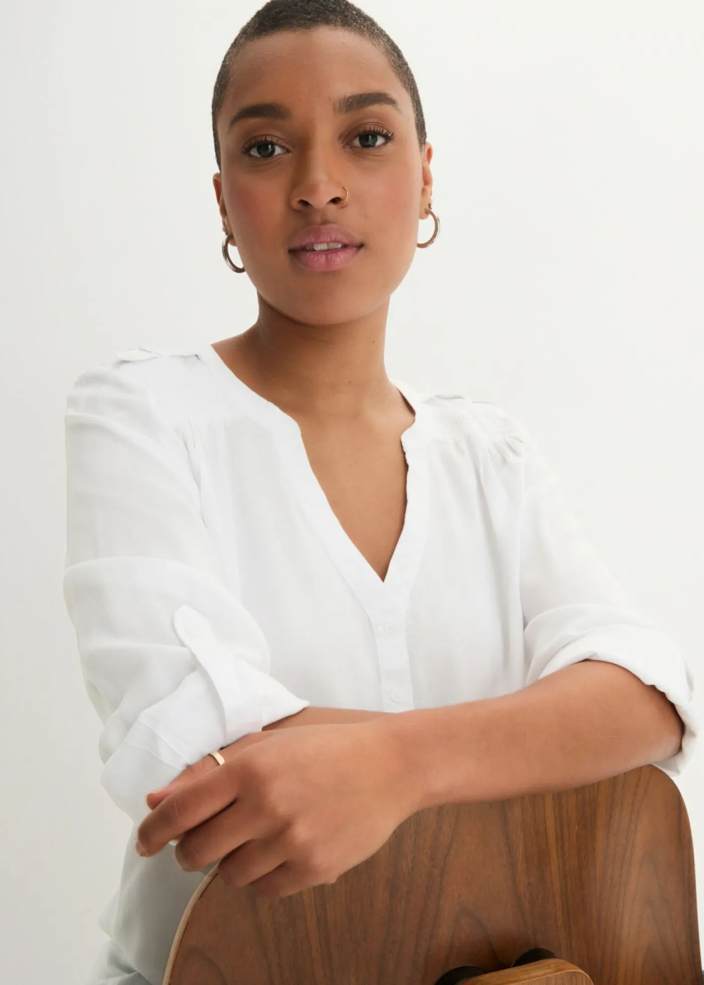 Best Blusa tipo túnica de viscosa suave Mujer Camisas Y Blusas