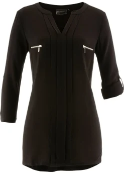 New Blusa tipo túnica de viscosa fluida Mujer Camisas Y Blusas