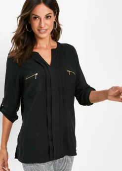 New Blusa tipo túnica de viscosa fluida Mujer Camisas Y Blusas