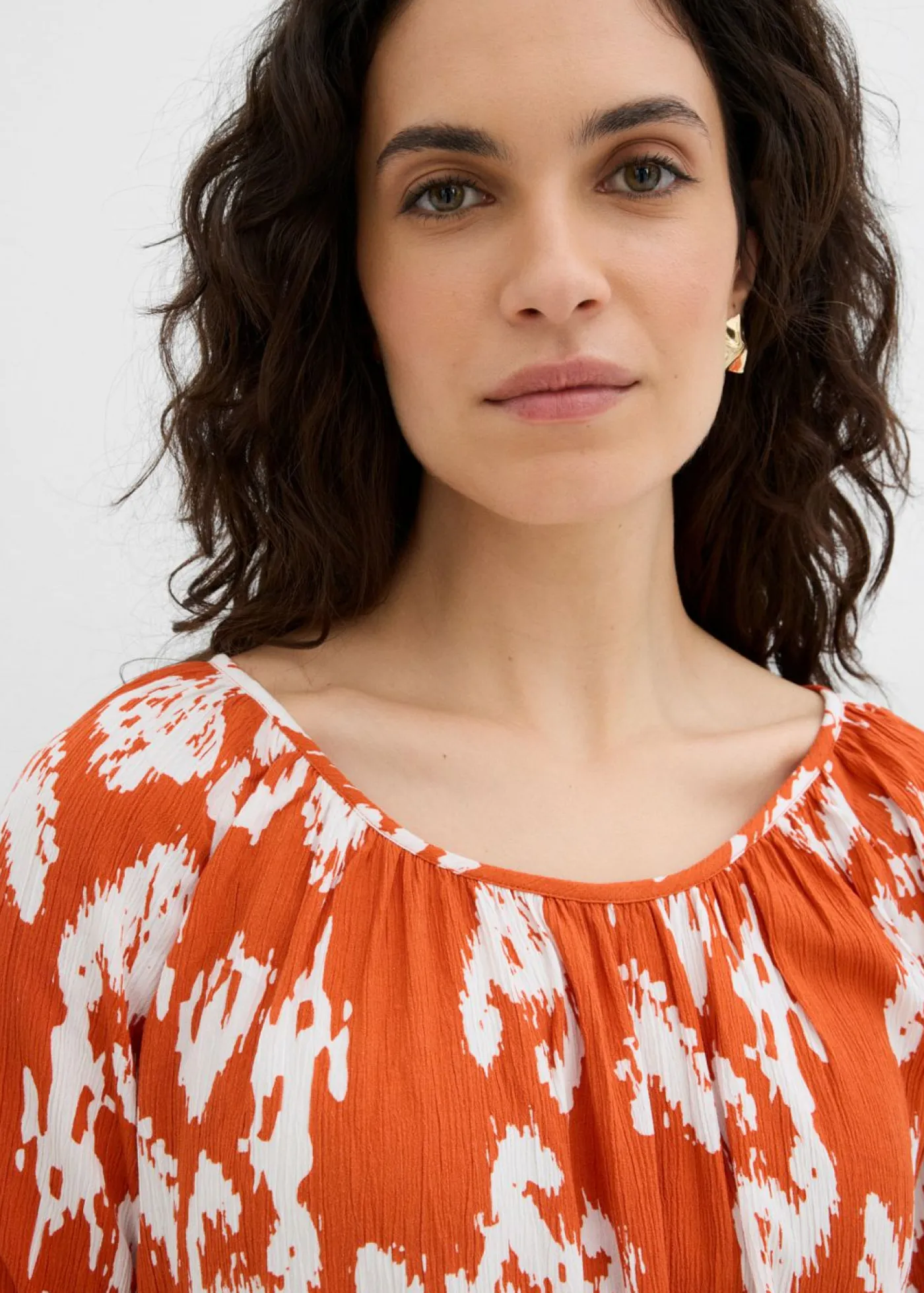 Online Blusa tipo túnica de viscosa arrugada Mujer Conjuntos De Ropa|Camisas Y Blusas