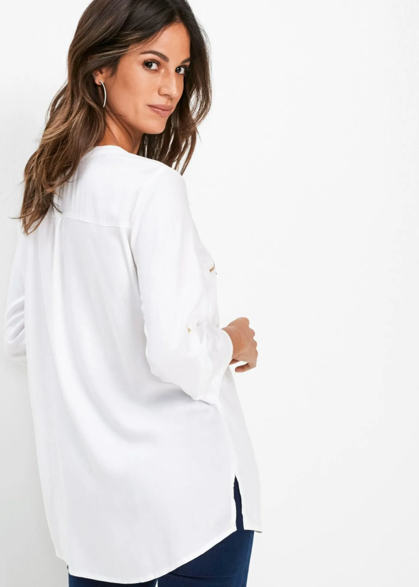 Discount Blusa tipo túnica de viscosa fluida Mujer Camisas Y Blusas