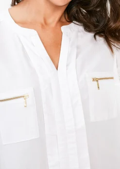 Discount Blusa tipo túnica de viscosa fluida Mujer Camisas Y Blusas