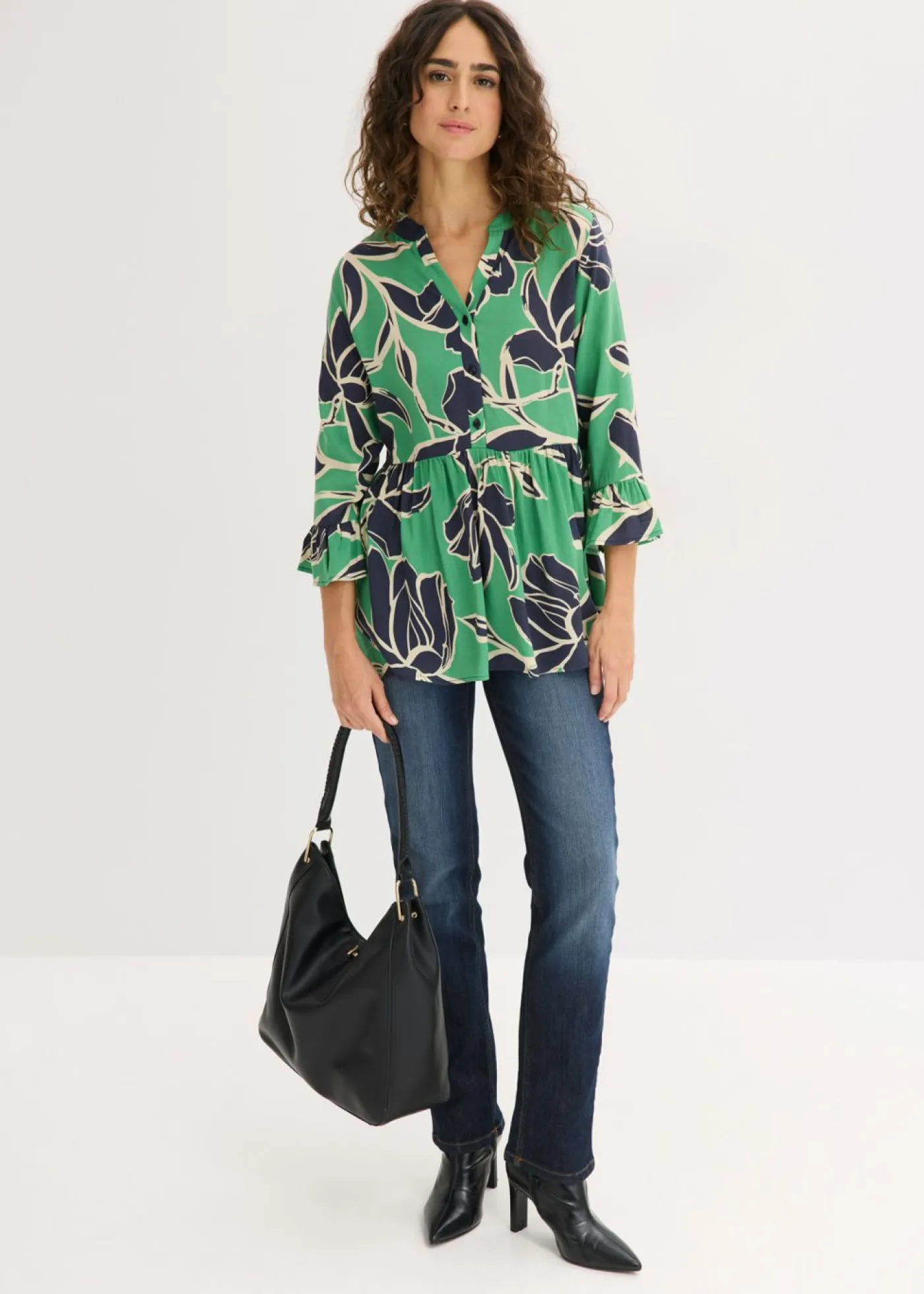 Outlet Blusa tipo túnica de viscosa fluida Mujer Camisas Y Blusas