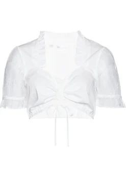 Online Blusa tirolesa con mangas de encaje Mujer Camisas Y Blusas