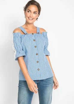 Hot Blusa tradicional con media manga Mujer Camisas Y Blusas