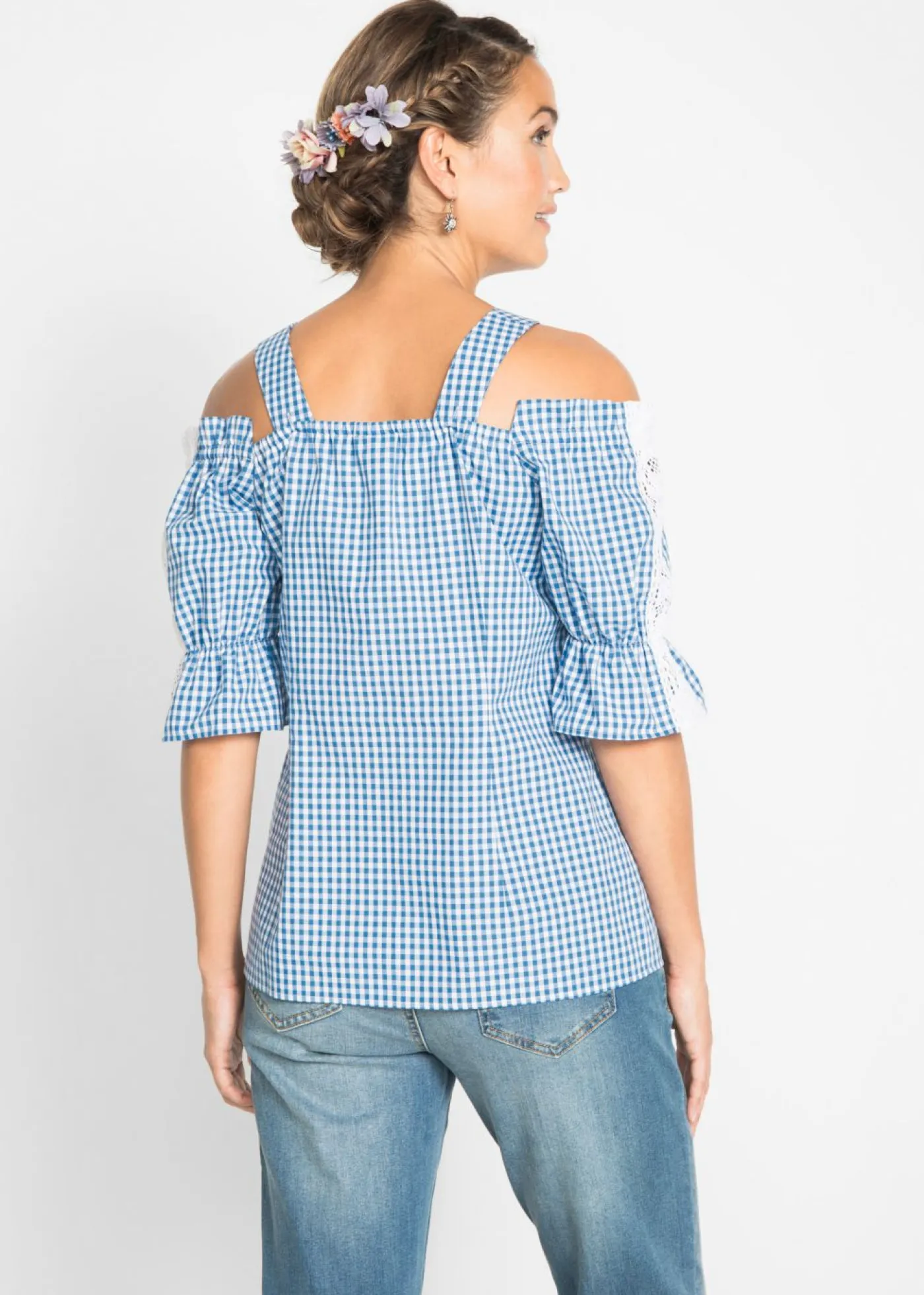 Hot Blusa tradicional con media manga Mujer Camisas Y Blusas