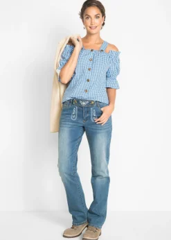 Hot Blusa tradicional con media manga Mujer Camisas Y Blusas
