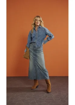 Hot Blusa vaquera Mujer Camisas Y Blusas