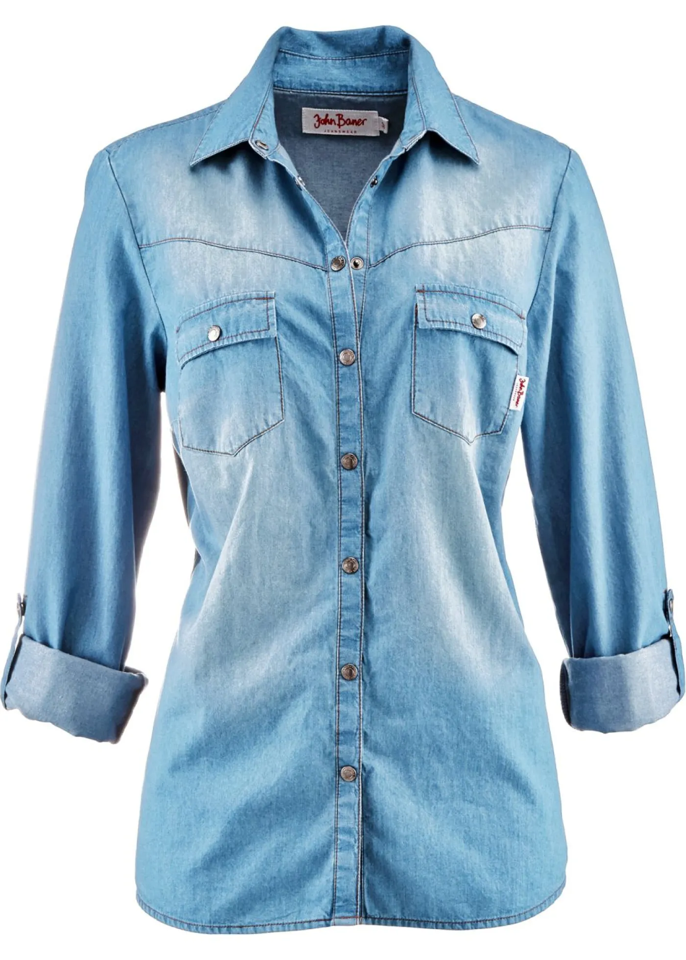 Sale Blusa vaquera con cierres a presión Mujer Camisas Y Blusas
