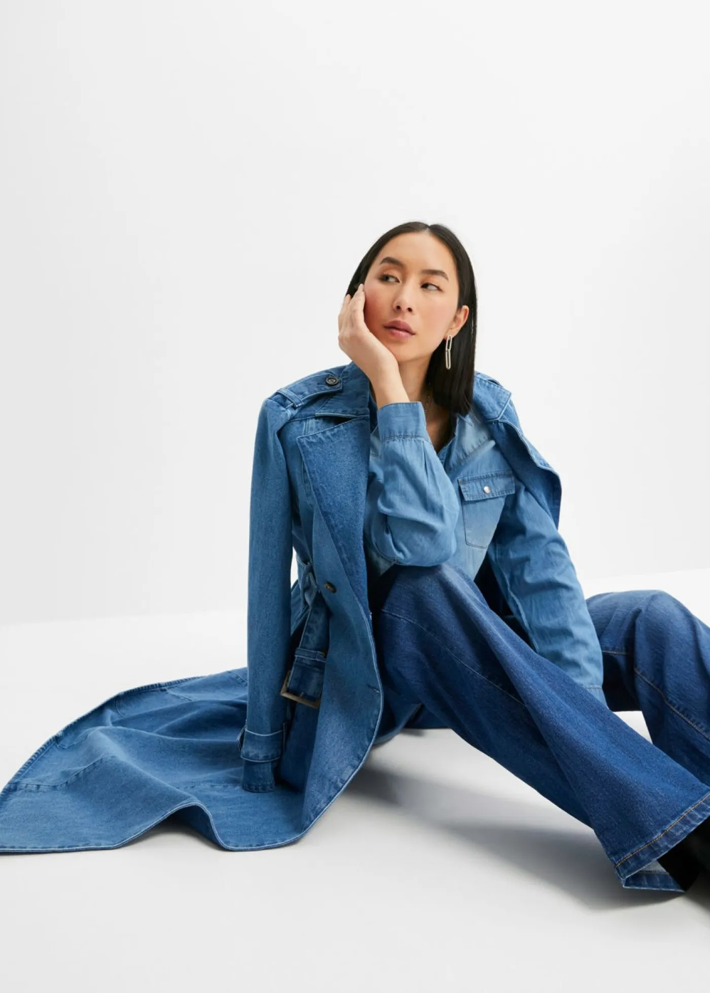 Sale Blusa vaquera con cierres a presión Mujer Camisas Y Blusas