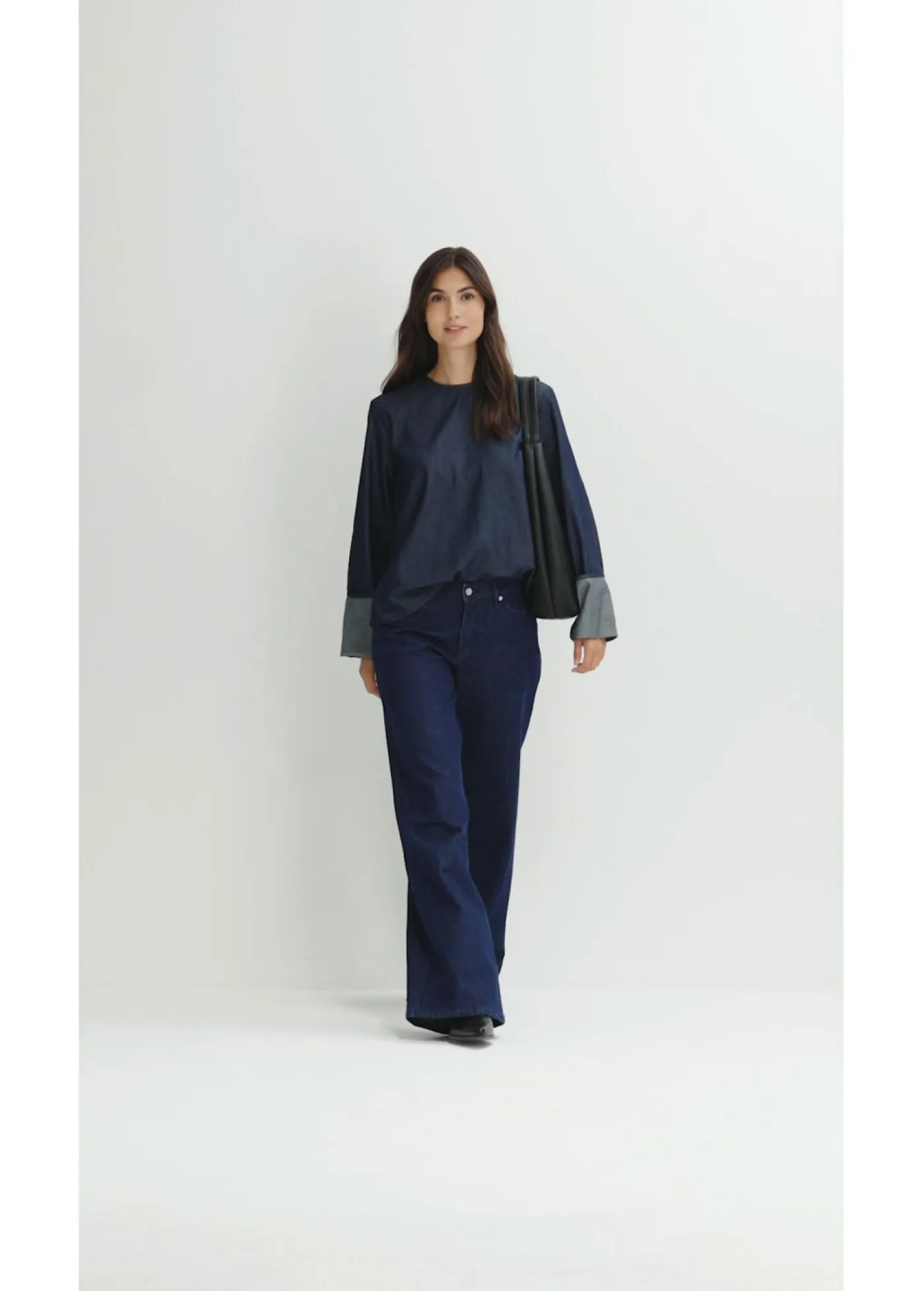 Sale Blusa vaquera con mangas anchas Mujer Camisas Y Blusas