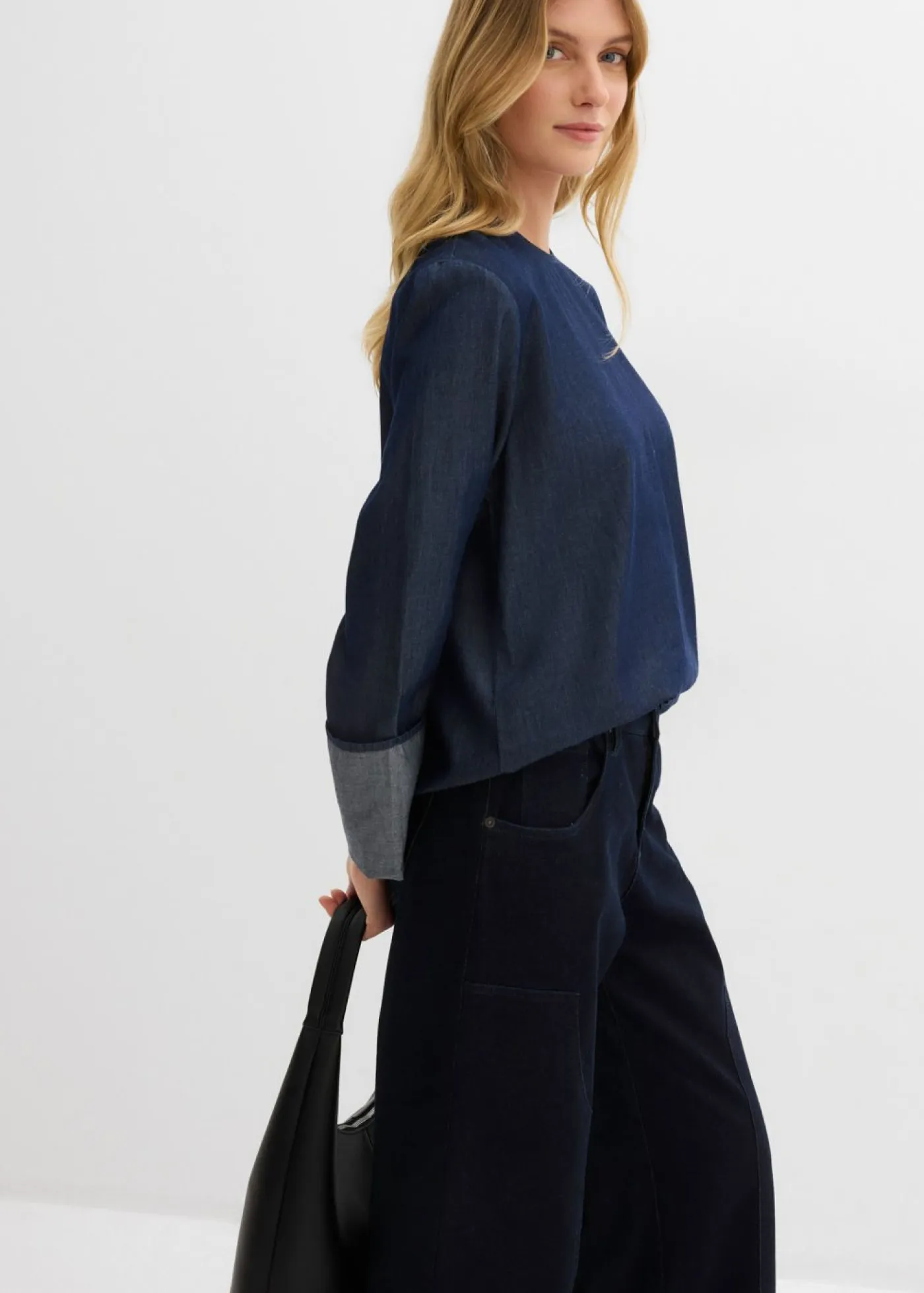 Sale Blusa vaquera con mangas anchas Mujer Camisas Y Blusas
