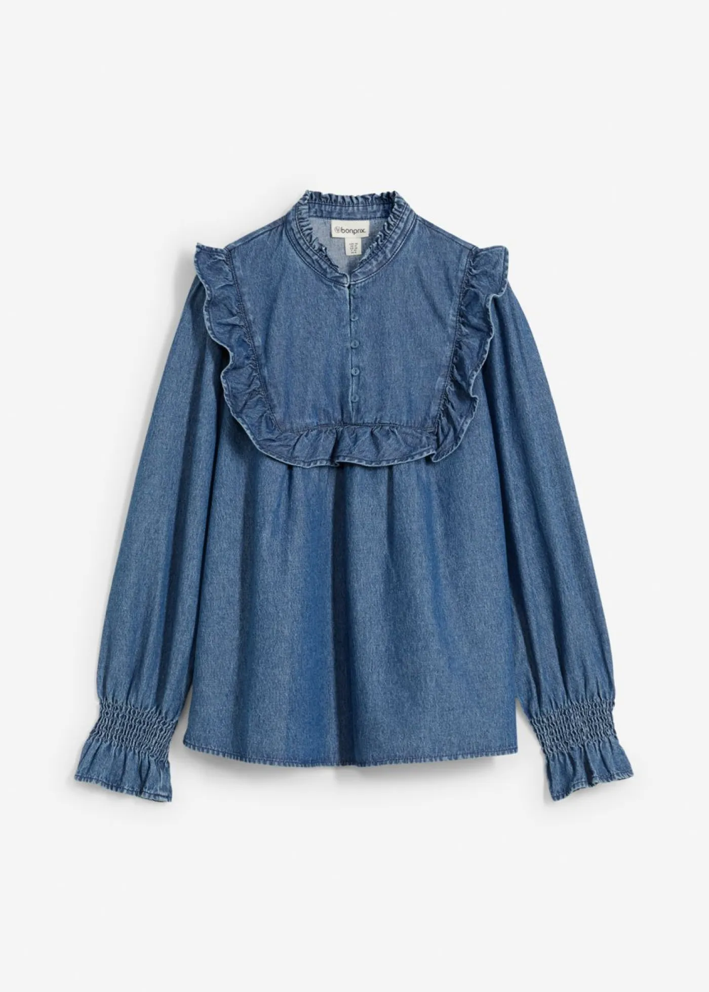 Clearance Blusa vaquera con volantes Mujer Camisas Y Blusas