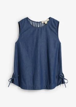 Outlet Blusa vaquera de algodón orgánico Mujer Camisas Y Blusas|Camisetas