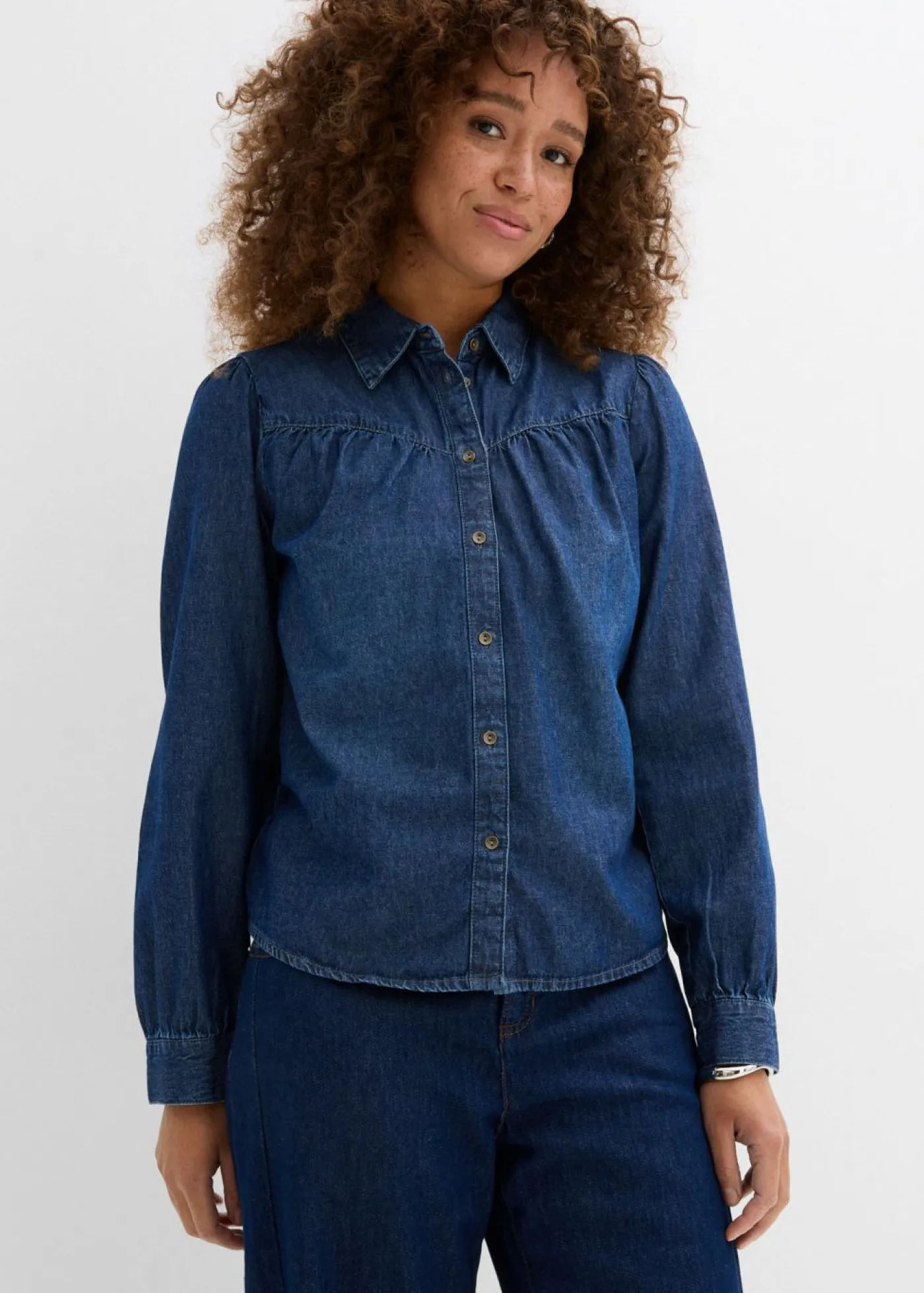 Discount Blusa vaquera de algodón puro Mujer Camisas Y Blusas