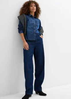 Discount Blusa vaquera de algodón puro Mujer Camisas Y Blusas