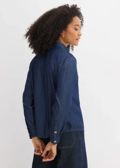 Hot Blusa vaquera holgada de algodón orgánico Mujer Camisas Y Blusas