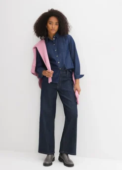 Hot Blusa vaquera holgada de algodón orgánico Mujer Camisas Y Blusas