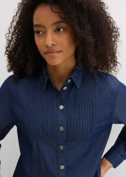Hot Blusa vaquera holgada de algodón orgánico Mujer Camisas Y Blusas
