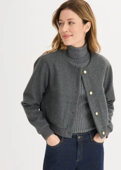 Best Blusón corto de buclé suave Mujer Chaquetas Y Abrigos