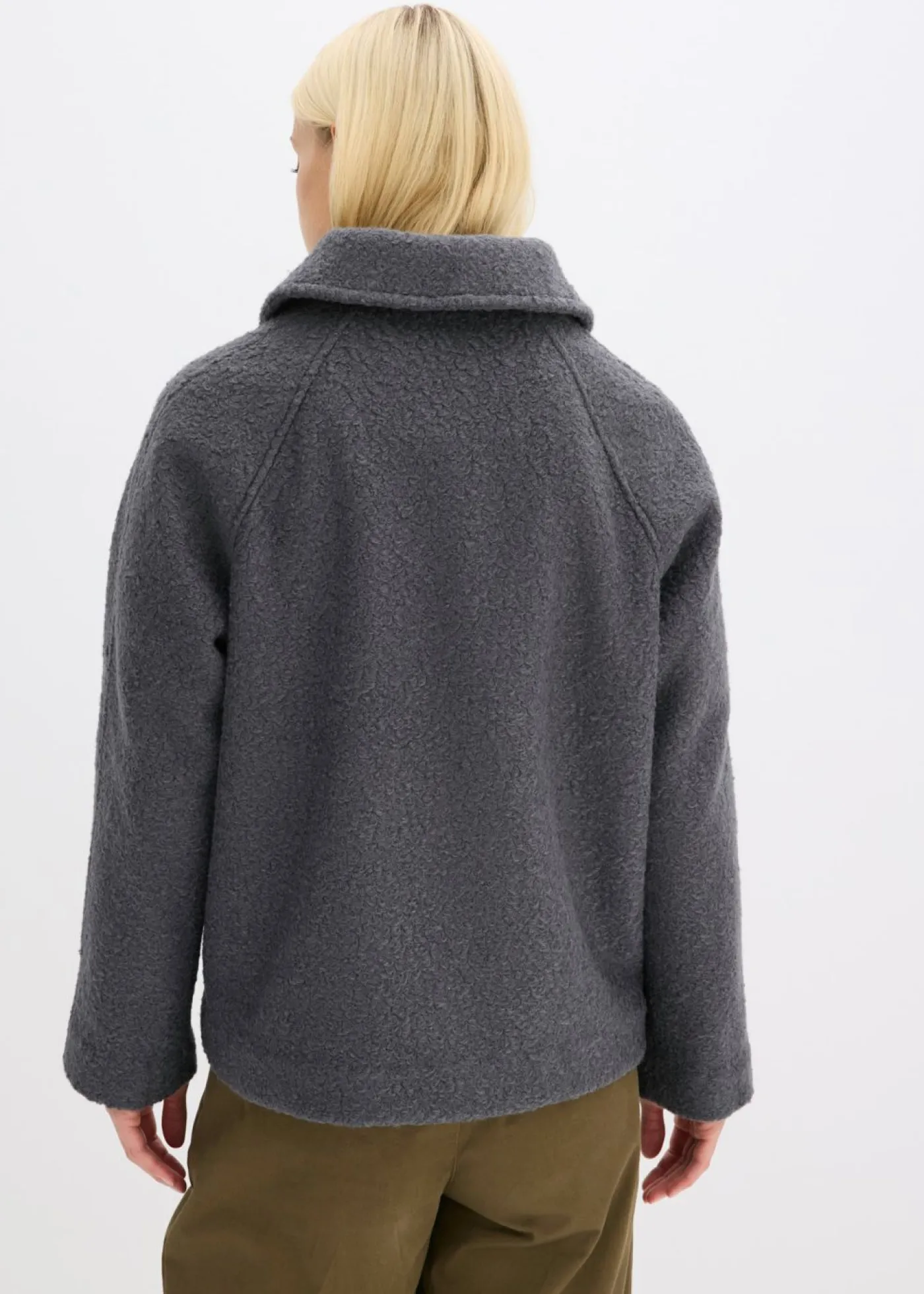 New Blusón de bouclé suave Mujer Chaquetas Y Abrigos