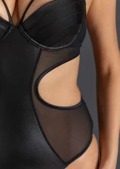 Best Body con tanga con abertura y efecto mojado Mujer Sujetadores De Copa E A H|Lencería Sexy