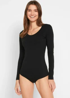 Sale Body elástico de manga larga Mujer Ropa Interior De Algodón|Bodies