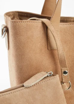 Bolso de mano de ante Mujer Complementos Temáticos·Complementos De Piel|Bolsos