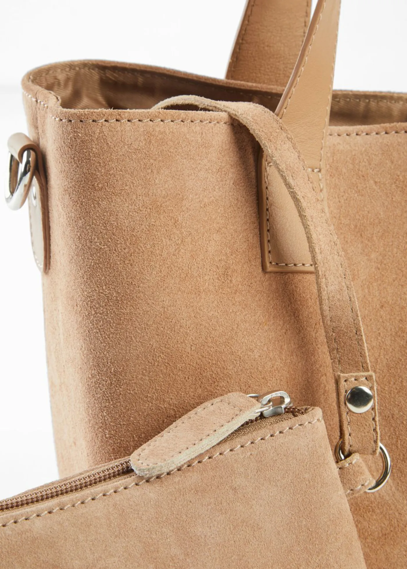Bolso de mano de ante Mujer Complementos Temáticos·Complementos De Piel|Bolsos