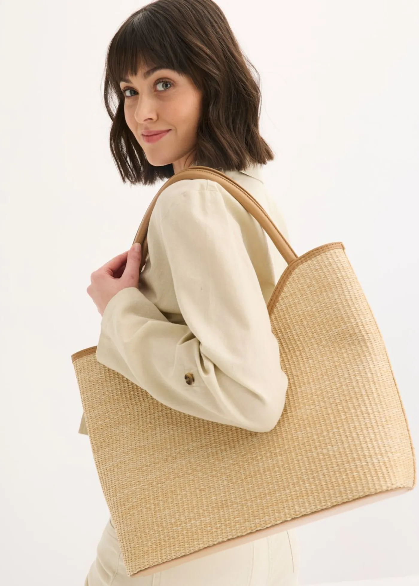Online Bolso shopper con aspecto de paja Mujer Bolsos