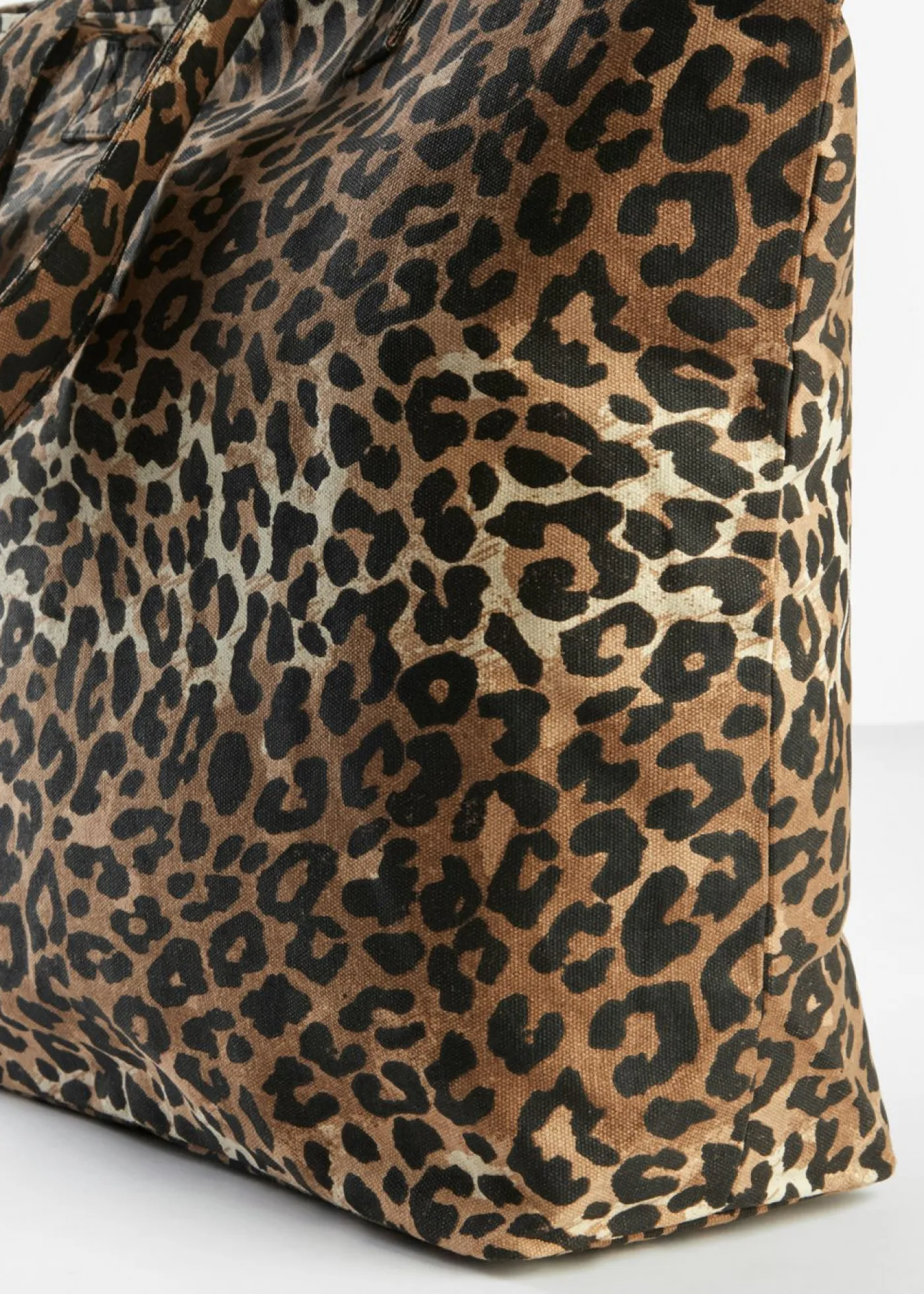 Clearance Bolso tipo shopper de lona con estampado de leopardo Mujer Bolsos