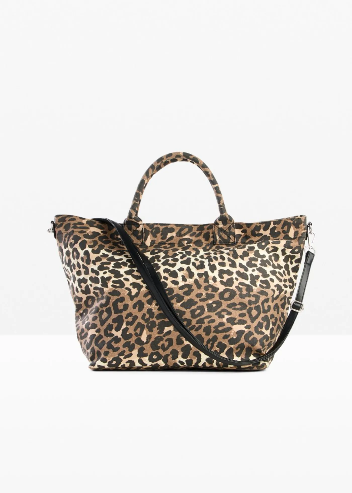 Discount Bolso tipo shopper de lona con estampado de leopardo Mujer Novedades|Bolsos