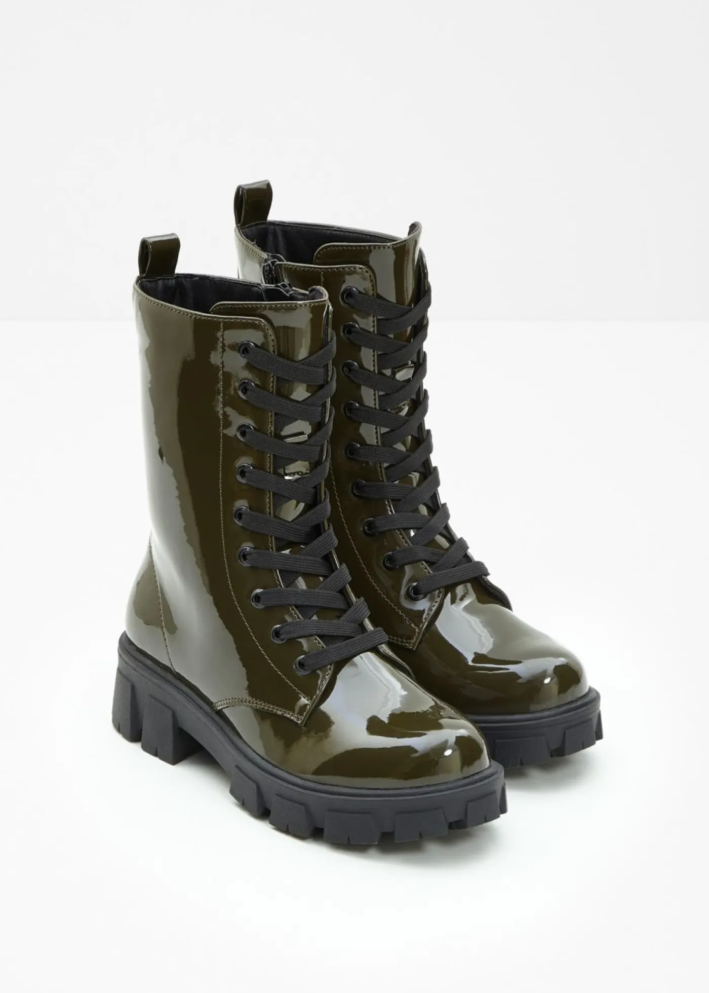 Best Botas con cordones y aspecto lacado Mujer Tendencias·Zapatos Veganos|Botines De Nieve·Botas Con Cordones