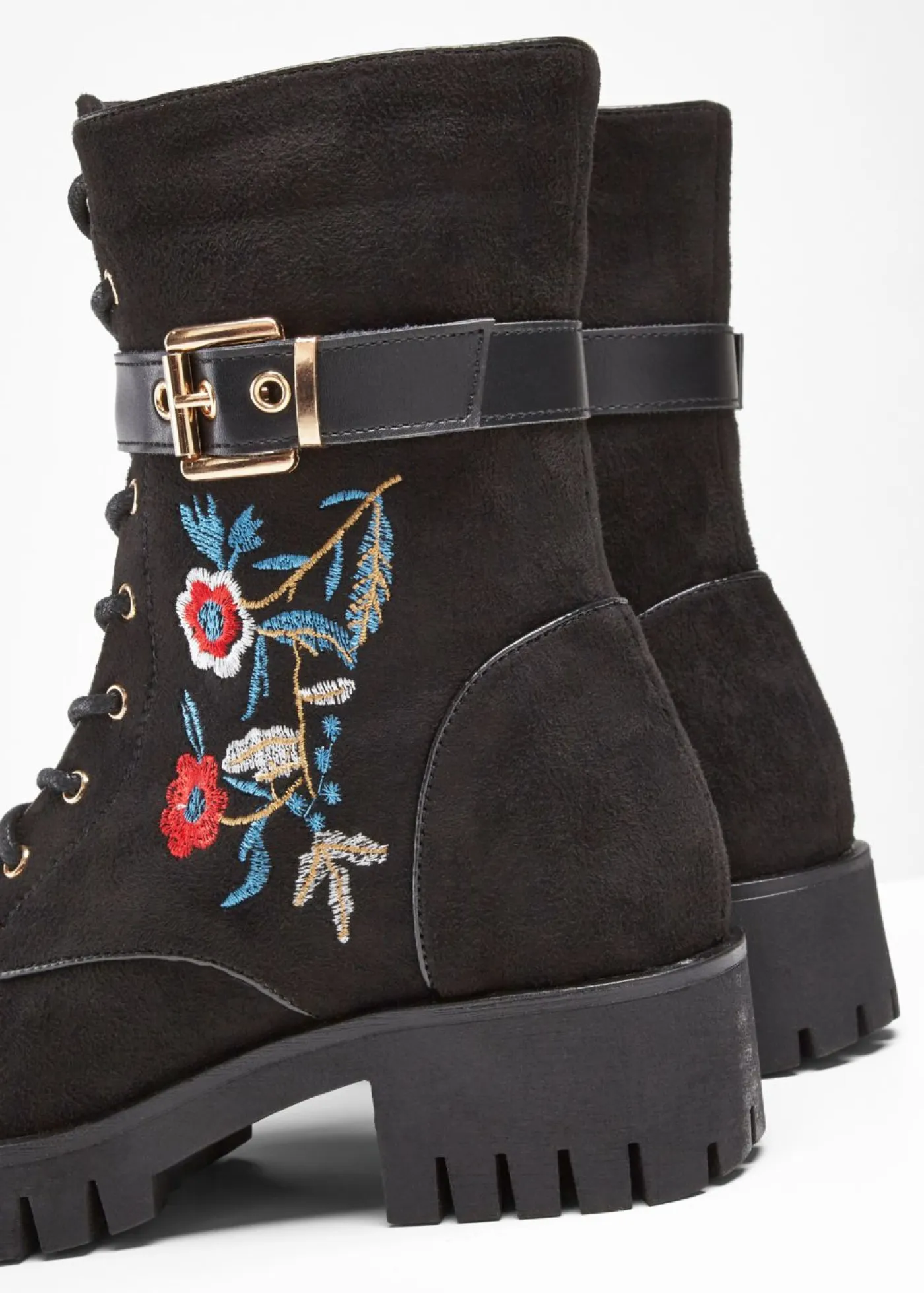 Online Botas con cordones y bordado Mujer Niña·Botines|Niña·Zapatos