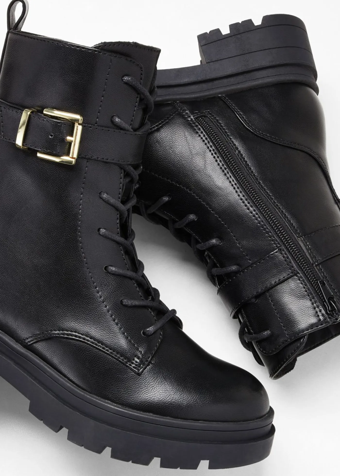 Online Botas con cordones y hebilla Mujer Tendencias·Zapatos Veganos|Botines De Nieve·Botas Con Cordones