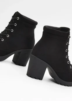 Hot Botas con cordones y tacón ancho Mujer Tendencias·Zapatos Veganos|Botines De Nieve·Botas Con Cordones