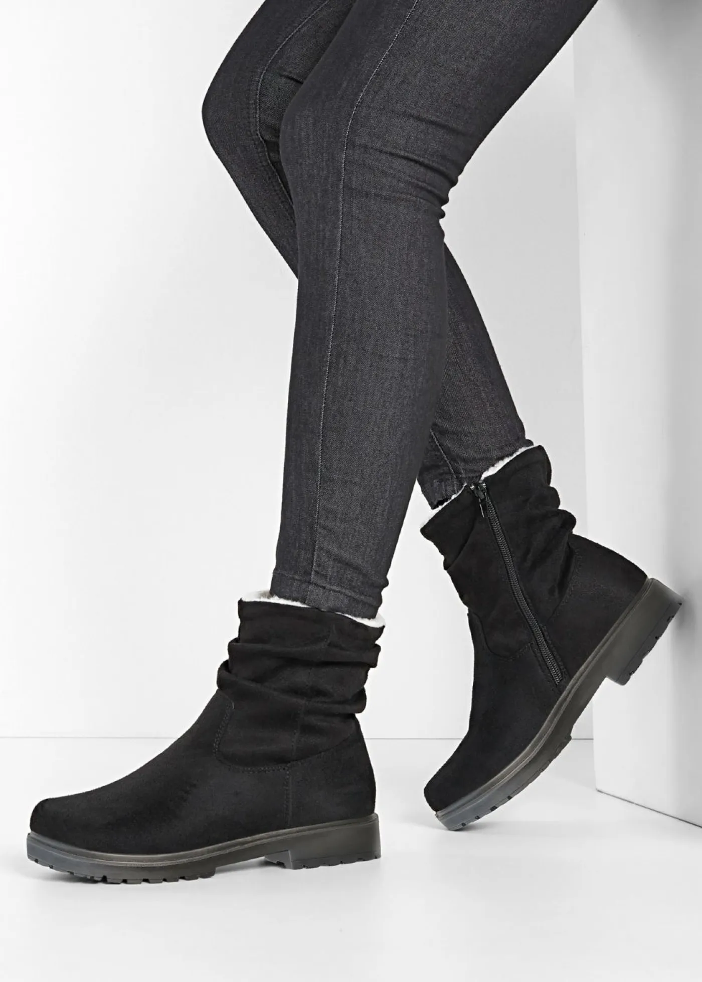 New Botas con fruncido Mujer Tendencias·Zapatos Veganos|Botines De Nieve·Botines Clásicos