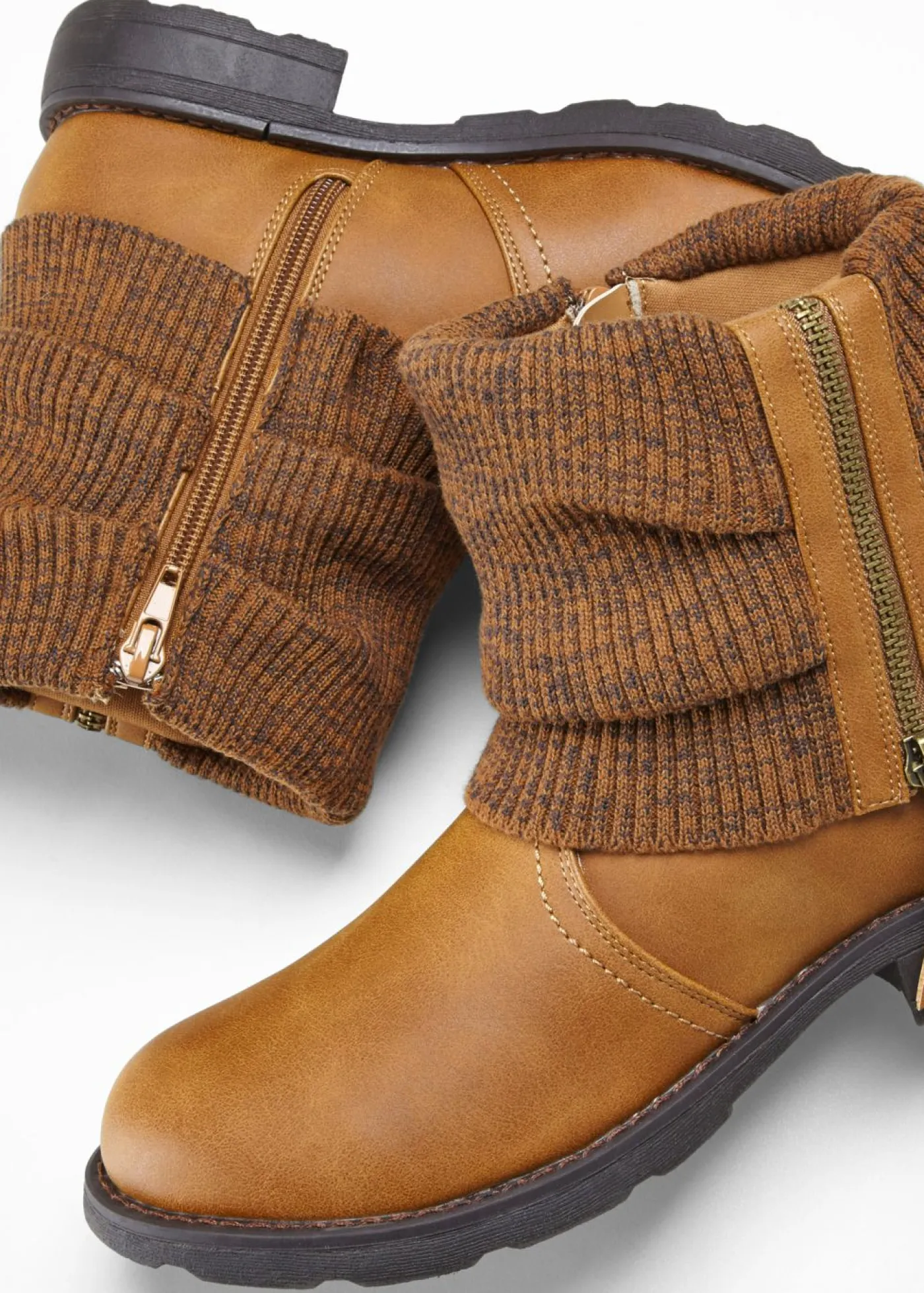 Clearance Botas con inserto de punto Mujer Botines De Nieve·Botines Clásicos|Botines De Nieve·Botas Con Tacón
