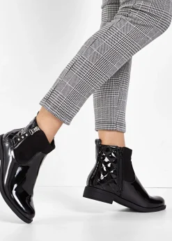 Hot Botines con aspecto de charol Mujer Tendencias·Zapatos Veganos|Botines