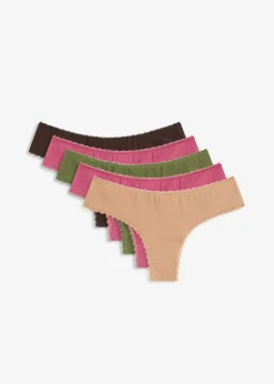 Best Braga brasileña (5 unidades) con algodón Mujer Ropa Interior De Algodón|Bragas