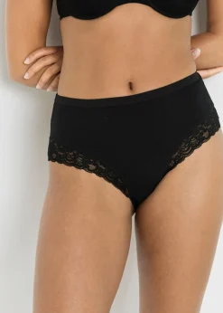 New Braga con algodón orgánico y encaje (4 unidades) Mujer Ropa Interior De Algodón|Bragas
