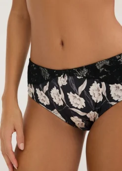 Outlet Braga con efecto brillante y detalles de encaje Mujer Lencería|Bragas